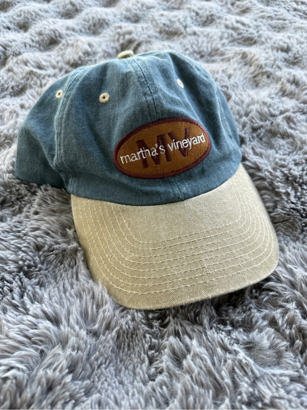 Vintage 90's Martha's Vineyard Logo Baseball Cap - Teal & Khaki
